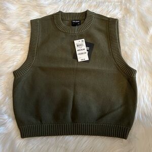 Bar III Olive Green Knit Sweater Vest